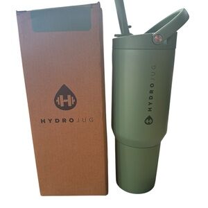 HydroJug Insulated Tumbler Sage Green Straw Lid Handle Cup